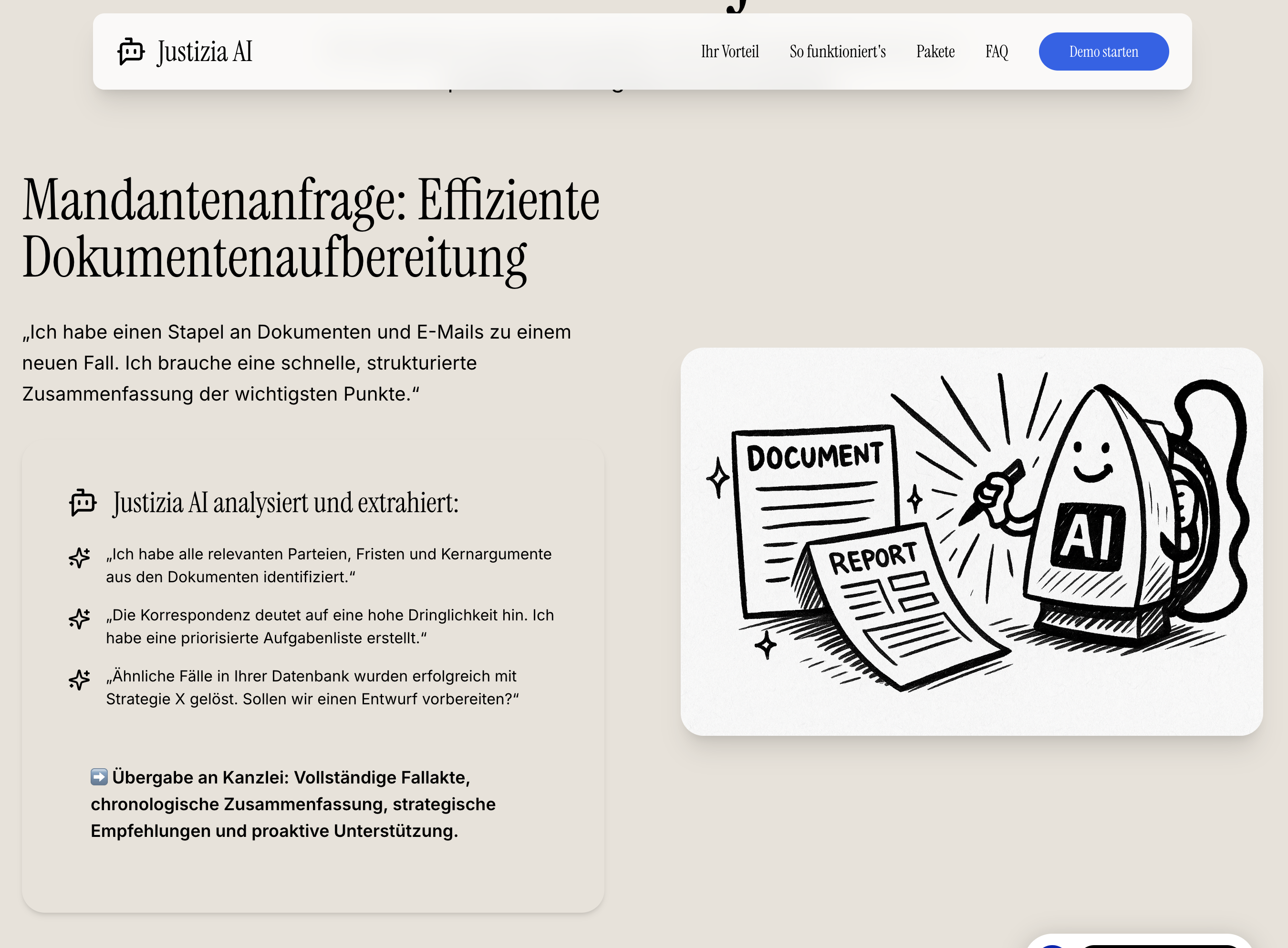 Justizia AI document processing