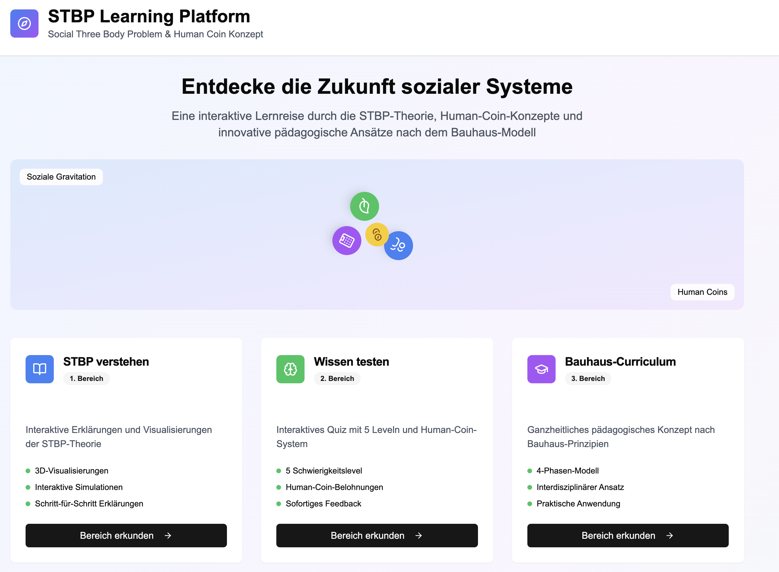 STBP Learning Platform Übersicht